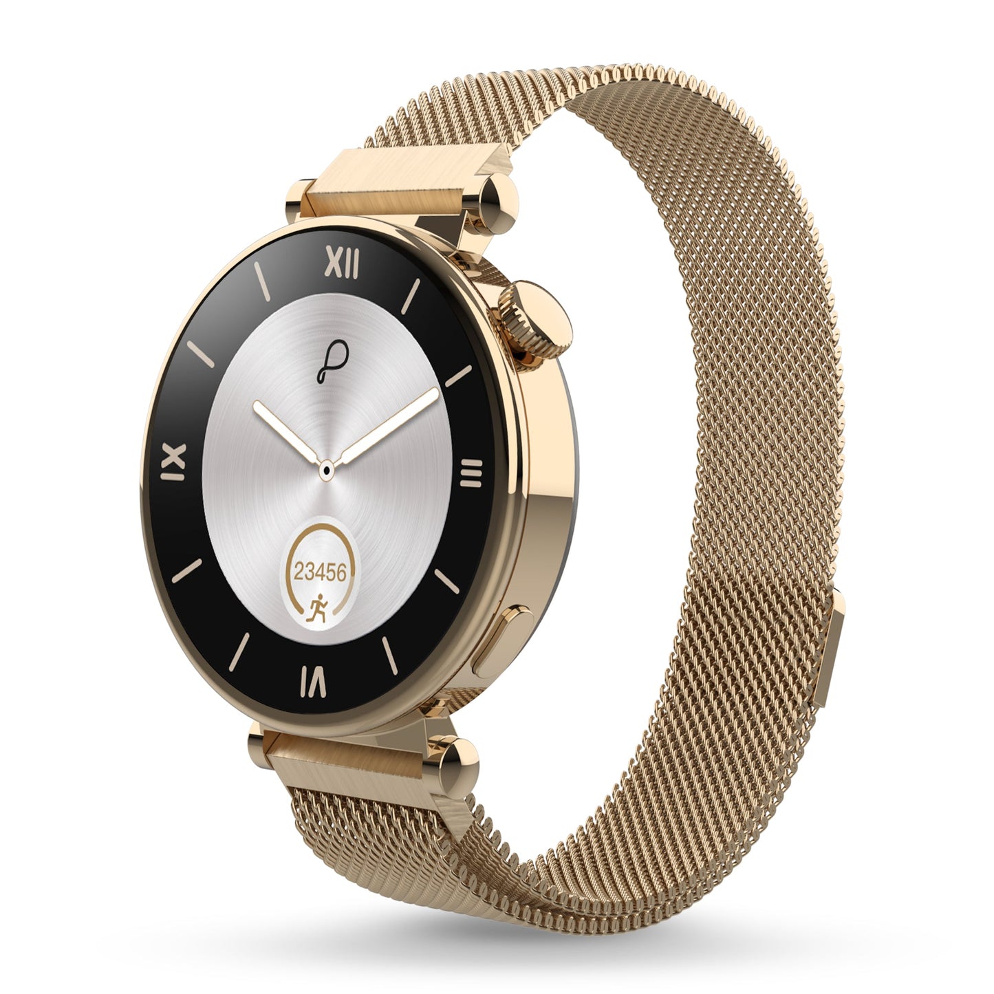 Pebble Vama 1.32" Amoled Display, BT Calling, AOD, Female Health Monitoring, Smartwatch (CLASSIC METAL Strap, Free Size)