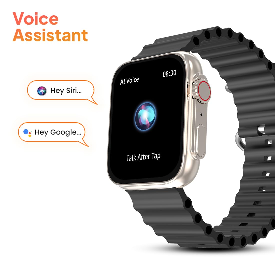 Fire-Boltt Gladiator 49.7mm Display, Bluetooth Call, 123 sports modes, IP67, voice assist Smartwatch (Gold Black O Strap, Free Size)