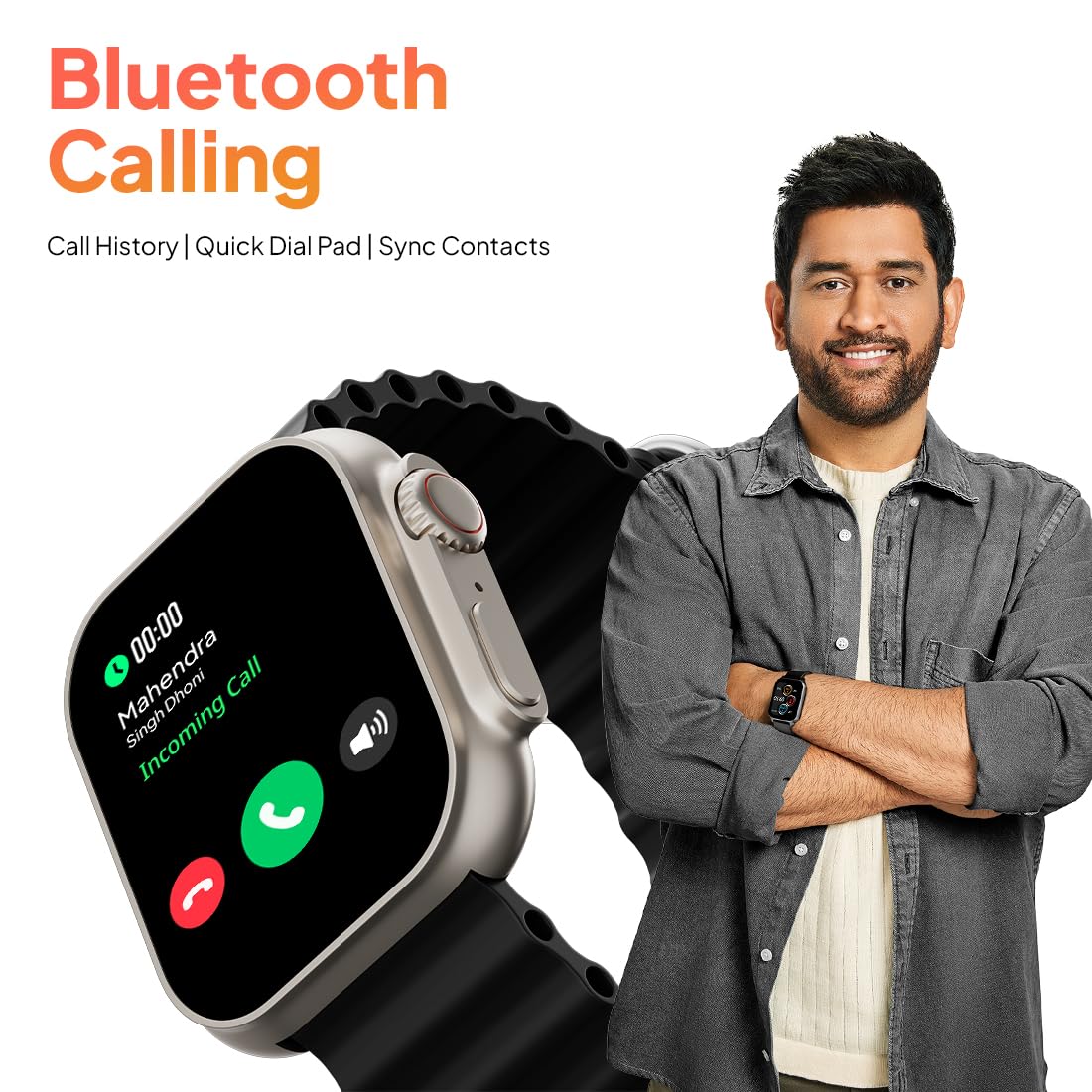 Fire-Boltt Gladiator 49.7mm Display, Bluetooth Call, 123 sports modes, IP67, voice assist Smartwatch (Gold Black O Strap, Free Size)