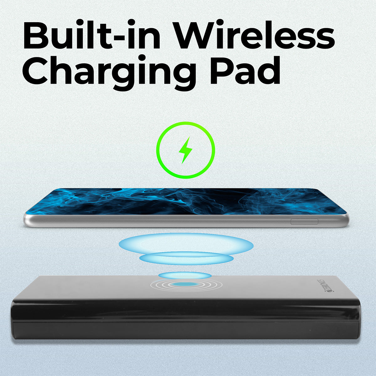 ZEBRONICS 10000 mAh 22.5 W Wireless Power Bank (Black, Lithium Polymer, Fast Charging for Mobile)