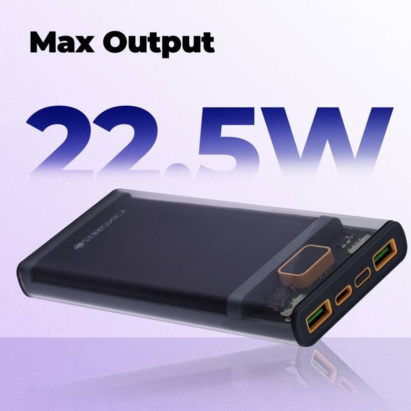ZEBRONICS 10000 mAh 22.5 W Power Bank (Grey, Lithium Polymer, for Mobile)