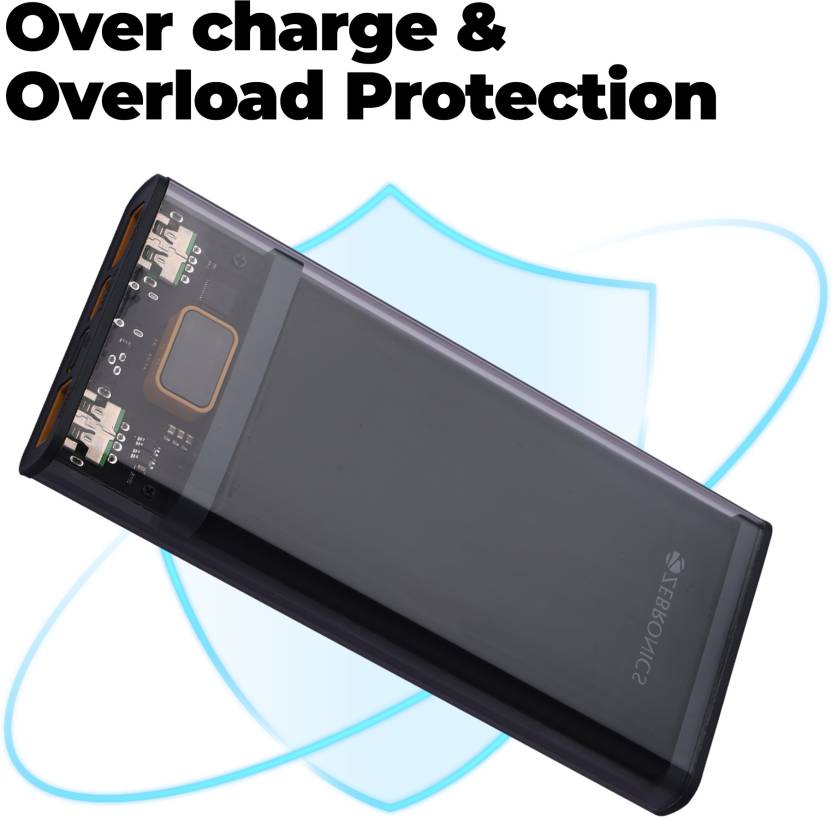 ZEBRONICS 10000 mAh 22.5 W Power Bank (Grey, Lithium Polymer, for Mobile)