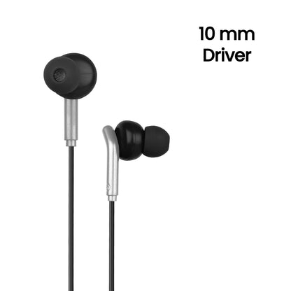 ZEBRONICS Zeb-Bro in Ear Wired Earphones with Mic, 3.5mm Audio Jack, 10mm Drivers, Phone/Tablet Compatible