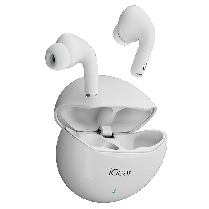 iGear Gemz Wireless Earbuds: 15 Hours Playtime, HiFi Bass, Instant Pairing, Touch Controls, Voice Assistance