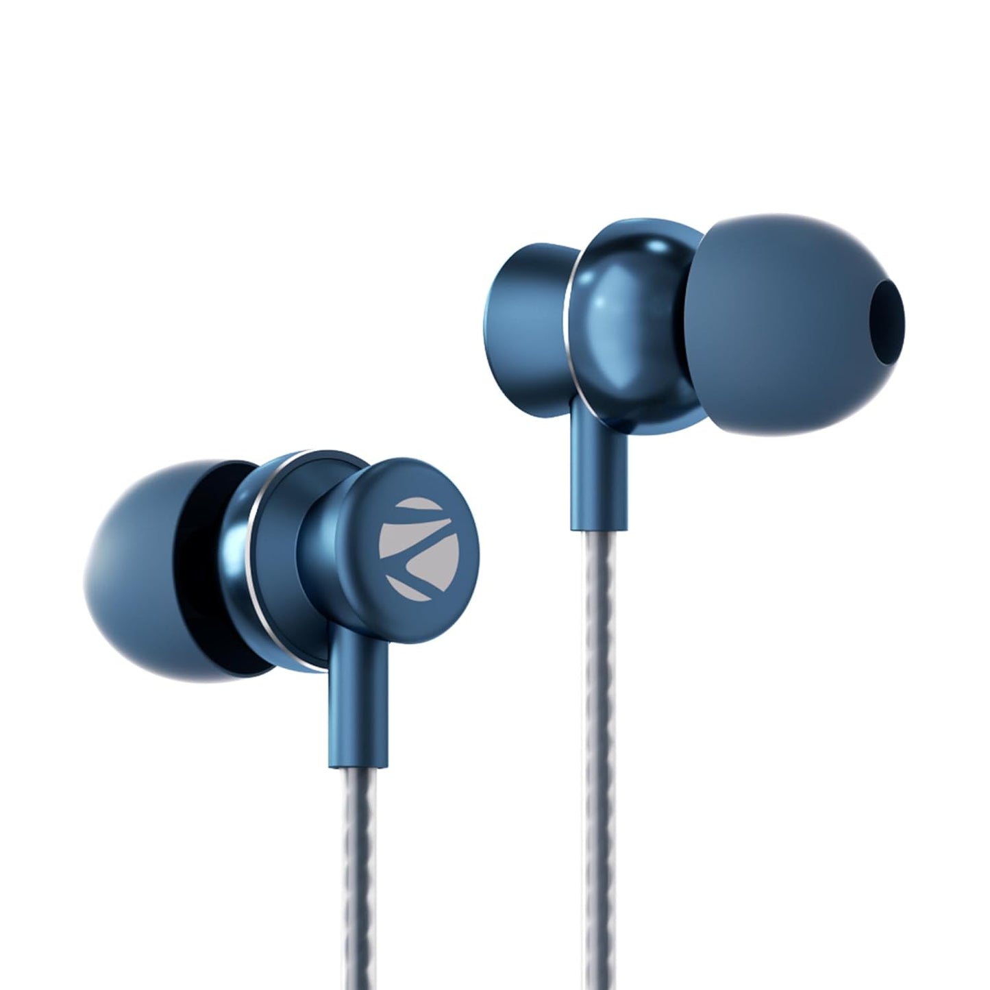 ZEBRONICS BUDS C10 in-Ear Type-C Earphone with in-line Mic, Metallic Design, Volume Control, 1.2m Cable, 10mm Driver, (Dark Blue)