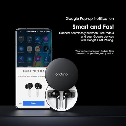 oriaimo Oraimo Free pods 4 OEB-E105D Active Noise Cancellation+IPX5 Waterproof - Sweat Protection + Customize Your Listening- Black - 12 Months Local warranty