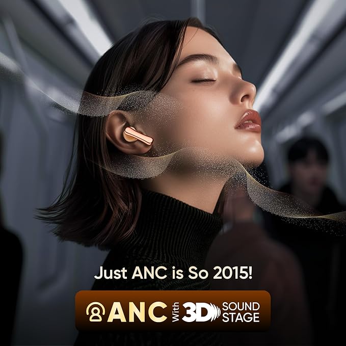 Mivi SuperPods Halo [Flagship Launch], True Wireless Earbuds, ANC Earbuds with 3D Soundstage, 60H Playtime, Spatial Audio, 13mm Driver, Transparency Mode Earbuds