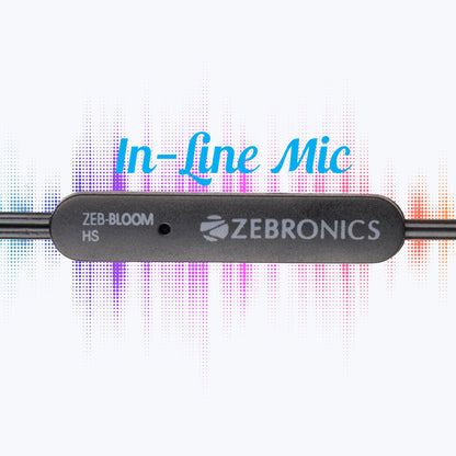 ZEBRONICS Zeb- Bloom In Ear Wired Earphone with Mic, 3.5mm Jack, Stylish Design Wired  (Black, In the Ear)