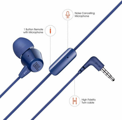 JBL T50HI in-Ear Wired Headphone with Noise Isolation Mic