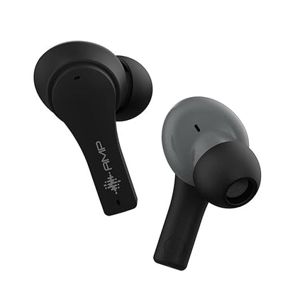 AMKETTE Amp AirBudz x25 Bluetooth Truly Wireless in Ear Earbuds with Mic, Amp Quick Sync Tech, and up to 24 Hrs Playback Time (Black)