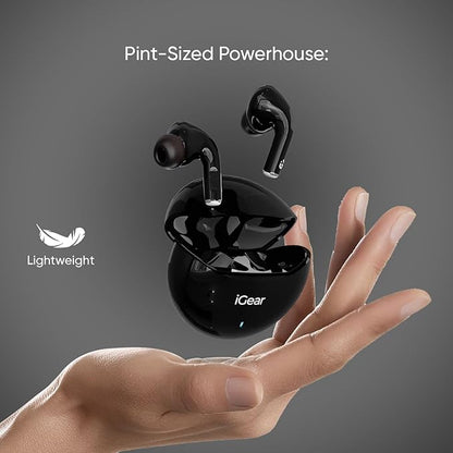 iGear Gemz Wireless Earbuds: 15 Hours Playtime, HiFi Bass, Instant Pairing, Touch Controls, Voice Assistance