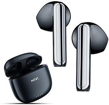 Mivi DuoPods i1 TWS,Metallic Finish,50H Playtime,13mm Bass,BT v5.3 Earbuds and more Bluetooth  (Black, In the Ear)