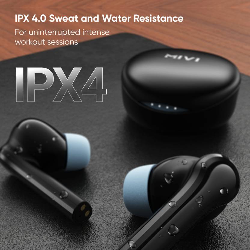 Mivi Duopods N4 True Wireless TWS Earbuds, Upto 50 hrs of playtime, 13mm driver, Bluetooth v5.3, Dual Connection, Voice Assistance, Bluetooth v5.3, AI ENC, Low Latency, Cobalt Black