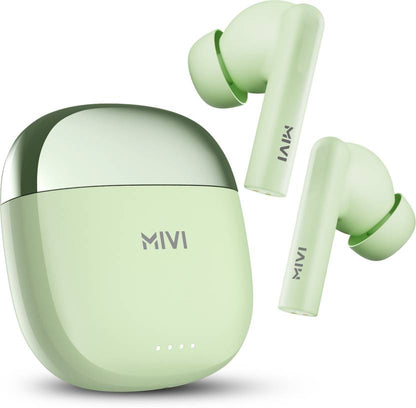 Mivi DuoPods i4 TWS,Quad-mic ENC,13mm Bass,50+ Hrs Playtime,low latency,Type C,5.3 Bluetooth  (White, True Wireless)