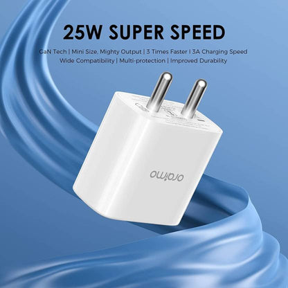 ORAIMO 25 W 3 A Wall Charger for Mobile with Detachable Cable  (White, Cable Included)