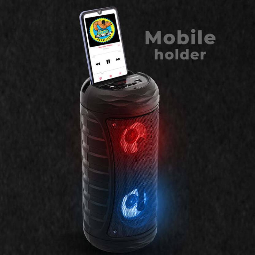 ZEBRONICS Barrel 90 Bluetooth Speaker BT v5.0 16.51cm Full-Range Driver RGB Lights Mobile Holder USB MicroSD AUX FM Radio