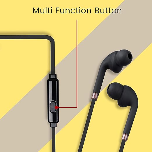 Zebronics Zeb-Corolla In Ear Wired Earphone with Mic, 3.5mm Jack, 1.2 Meter Cable, Multi Function Button