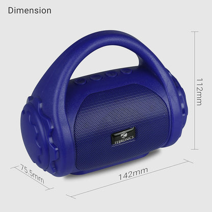 Zebronics ZEB-COUNTY 3W Wireless Bluetooth Portable Speaker With Supporting Carry Handle, USB, SD Card, AUX, FM & Call Function