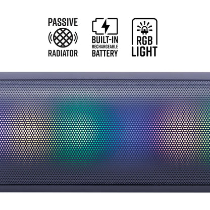 ZEBRONICS Knock Out Portable Bluetooth v5.3 Speaker with 10W Output, RGB LED Lights, TWS Function, up to 10h* Backup, USB, mSD, Passive Radiator