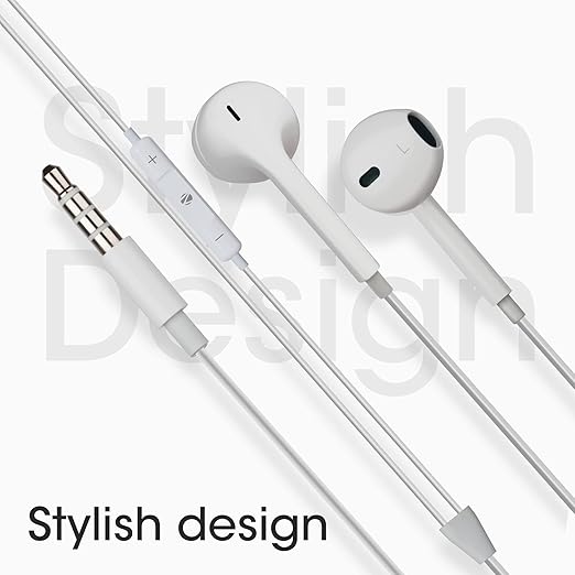 Zebronics Zeb-Buds 30 3.5Mm Stereo Wired In Ear Earphones With Mic For Calling, Volume Control, Multifunction Button, 14Mm Drivers, Stylish Eartip,1.2 Meter Durable Cable And Lightweight Design(White)